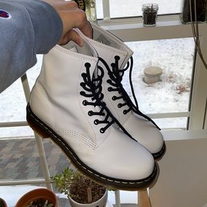 White Dr. Martens 1460 Combat Boots